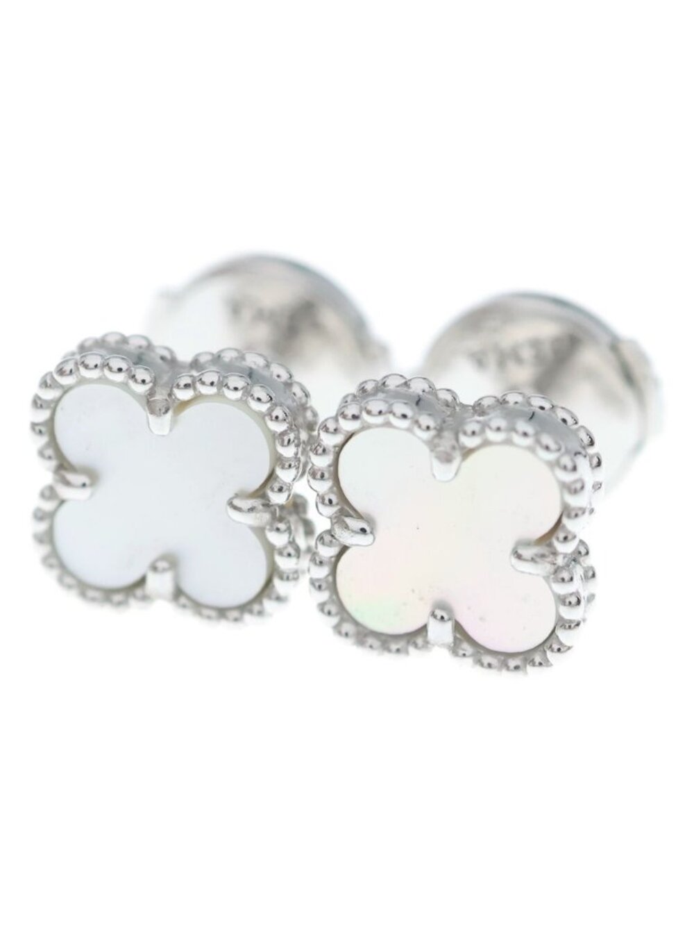 Van Cleef & Arpels Sweet Alhambra Mother of Pearl White Gold Earrings